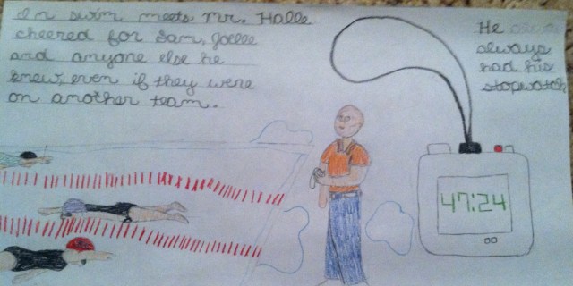 Mr. Halle at Swim Meets