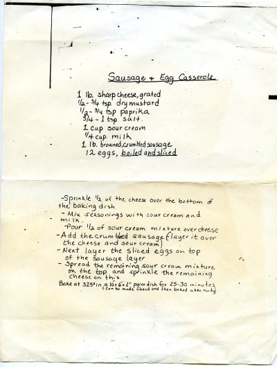 Sausage Egg Casserole Recipe