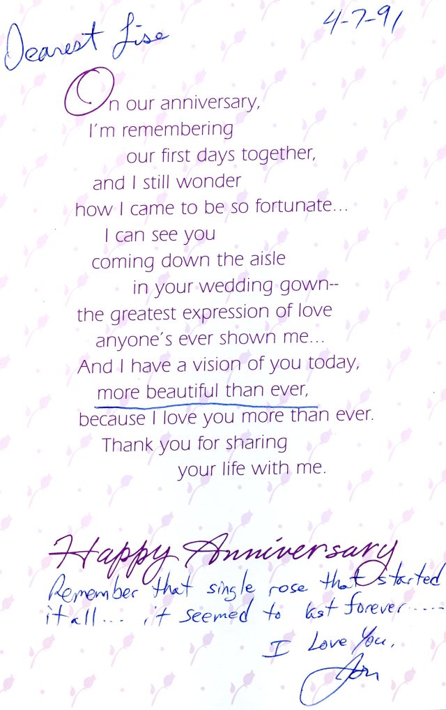 First Anniversary Card Jon4