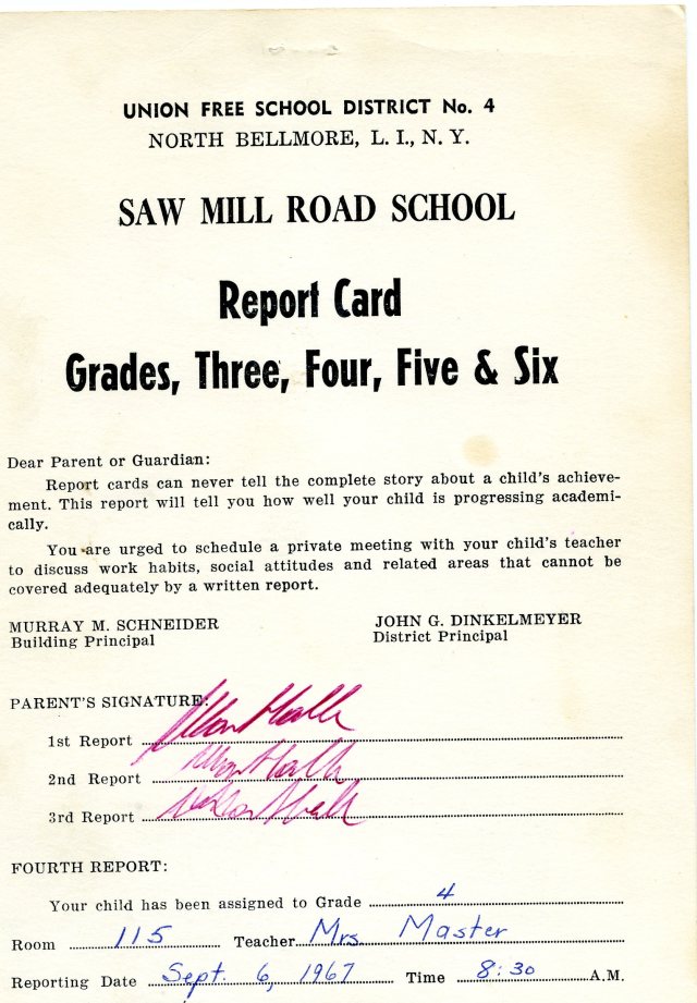 3rd Grade Report Card