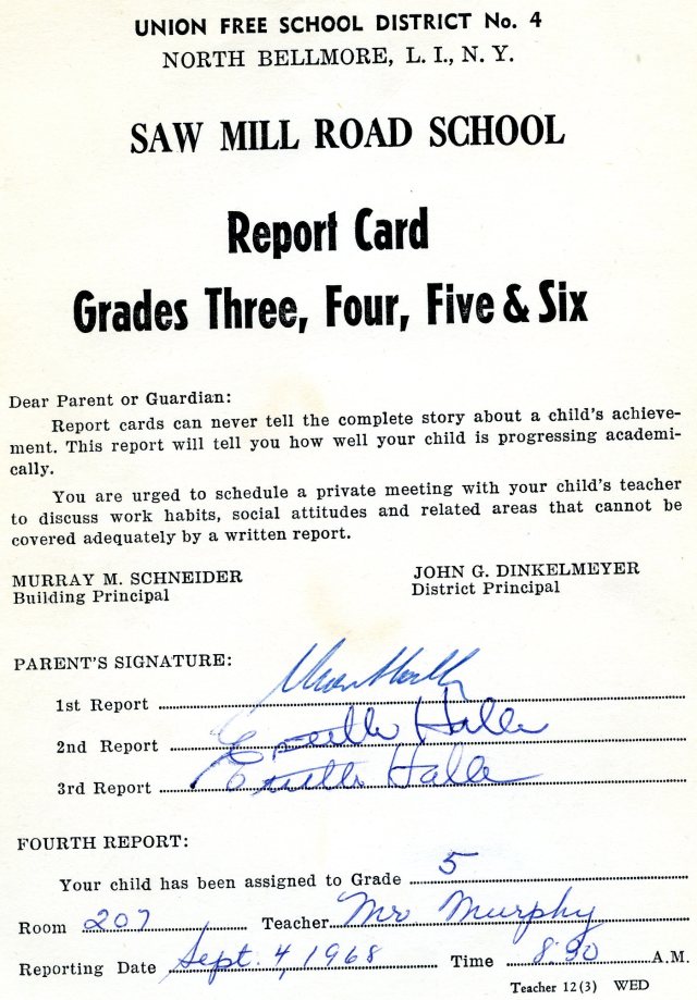 4th Grade Report Card