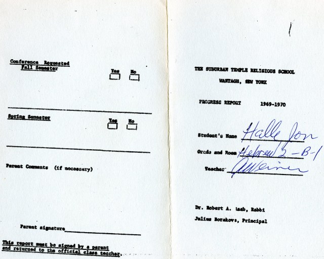 Hebrew II Report Card