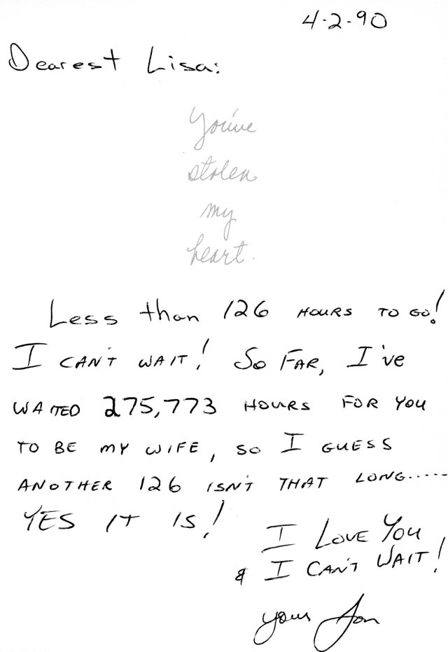 Jon card to lisa before wedding 2