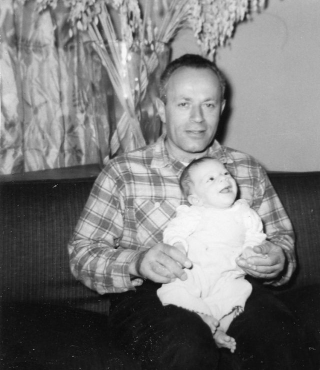 Daddy at four months with Pop Pop Max | February 1959